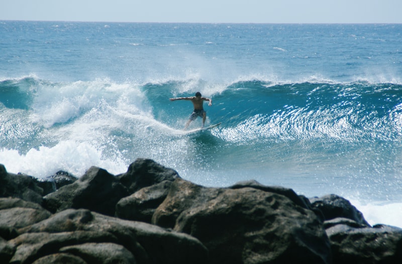 Waimea Bay surfing Hawaii