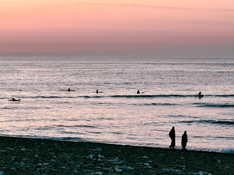 solnedgang Klitmøller surfere